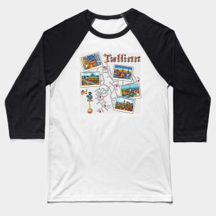 Color Travel book Tallinn, Estonia Baseball T-Shirt